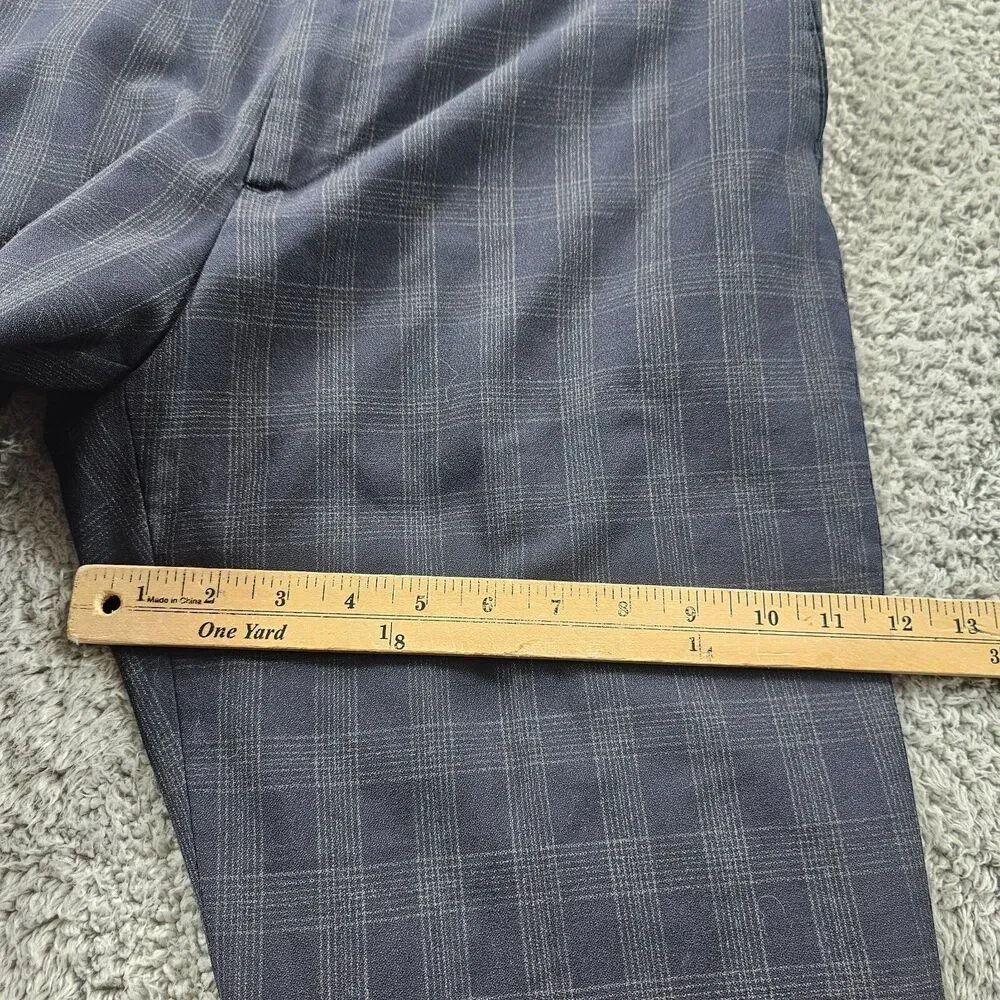Banana Republic Dress Pants Mens 34x29 Blue Plaid Wool Blend Dark Academia